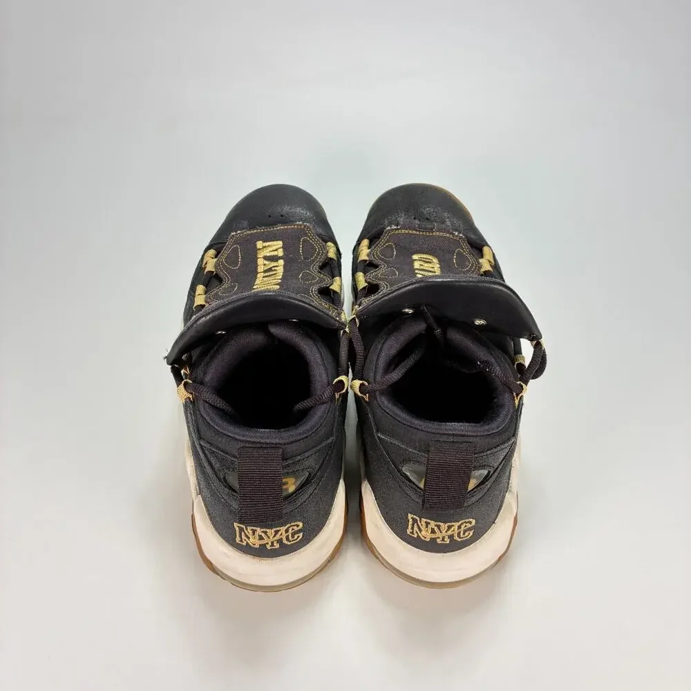 Nike Air More Money NYC Brooklyn Oil Grey Gold Sneakers AR5401-001 Mens Size 9.5